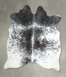 Salt and Pepper Black Cowhide Rug #A48240