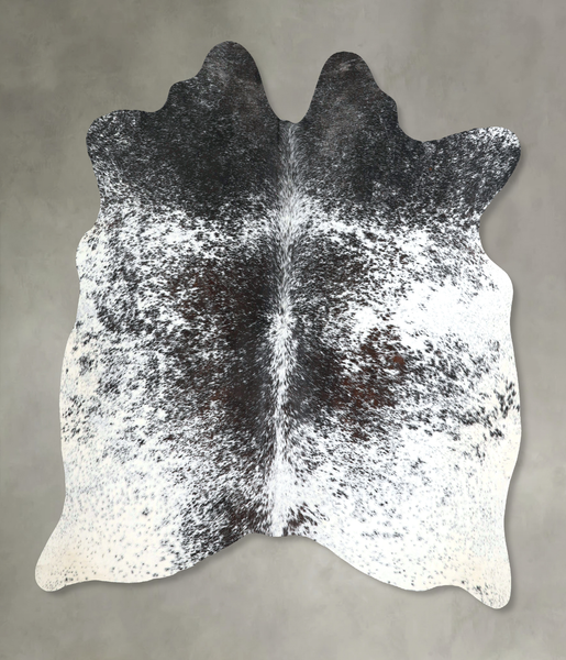 Salt and Pepper Black Cowhide Rug #A48240