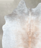 Grey with Beige Cowhide Rug #A48253