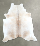 Grey with Beige Cowhide Rug #A48280