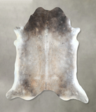 Grey with Beige Cowhide Rug #A48290