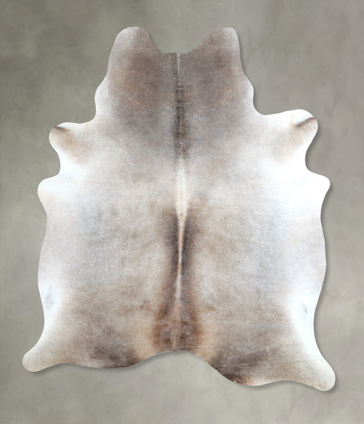 Grey with Beige Cowhide Rug #A48291