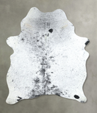 Salt and Pepper Black Cowhide Rug #A48294
