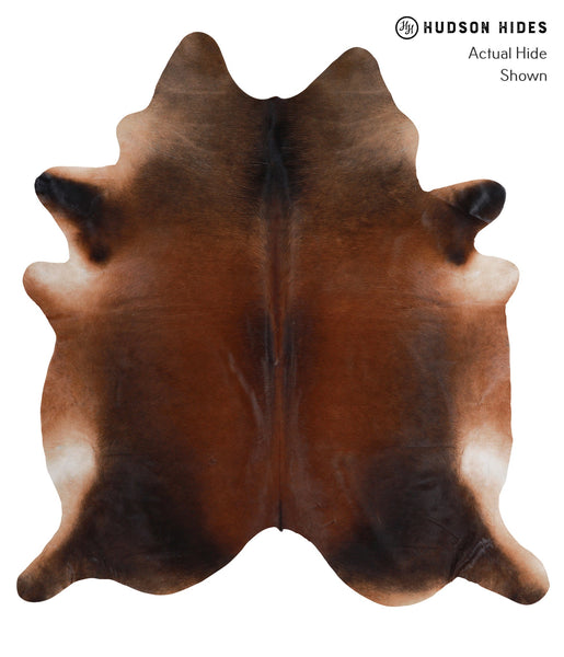 Brown with Red Cowhide Rug #A4840