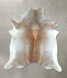 Grey with Beige Cowhide Rug #A48526
