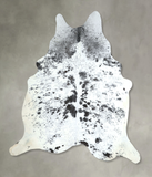 Salt and Pepper Black Cowhide Rug #A48749