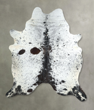 Salt and Pepper Black Cowhide Rug #A48847