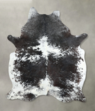 Salt and Pepper Black Cowhide Rug #A48870