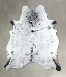 Salt and Pepper Black Cowhide Rug #A48873