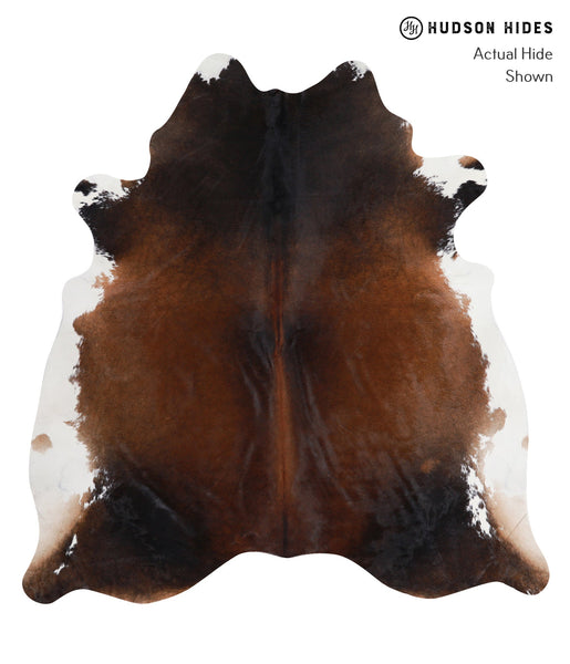 Brown with Red Cowhide Rug #A4925