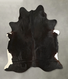 Solid Black Cowhide Rug #A49566
