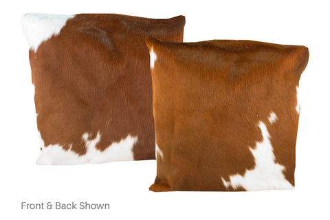 Brown and White Cowhide Pillow #A50061