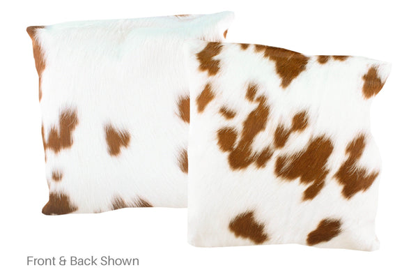 Brown and White Cowhide Pillow #A50069