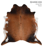 Brown with Red Cowhide Rug #A5010