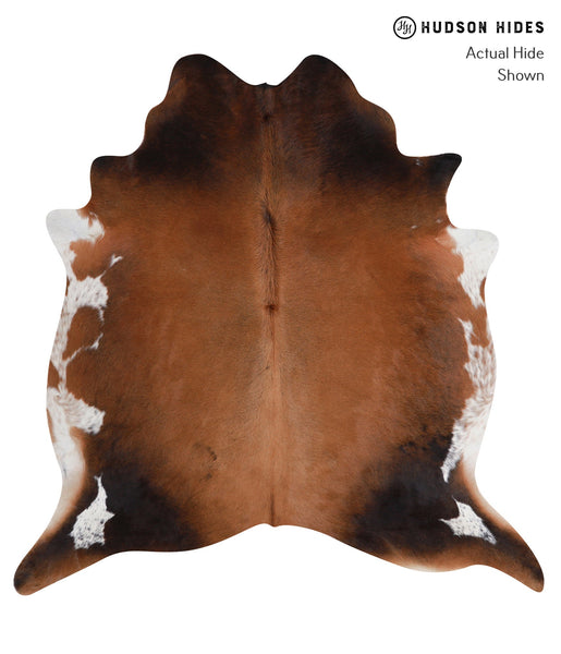 Brown with Red Cowhide Rug #A5010