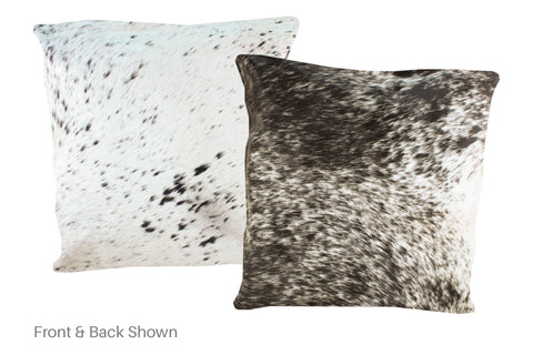 Salt and Pepper Black Cowhide Pillow #A50108