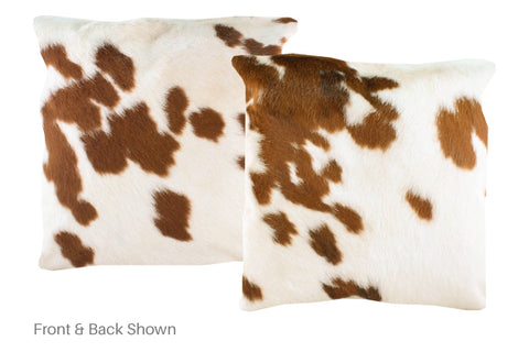 Brown and White Cowhide Pillow #A50115