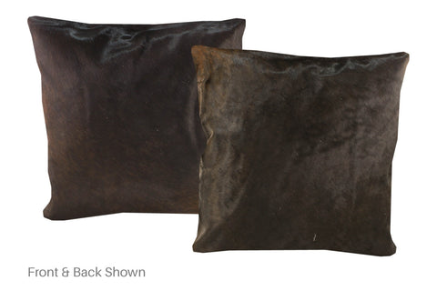 Solid Black Cowhide Pillow #A50276