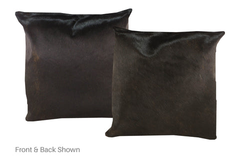 Solid Black Cowhide Pillow #A50282