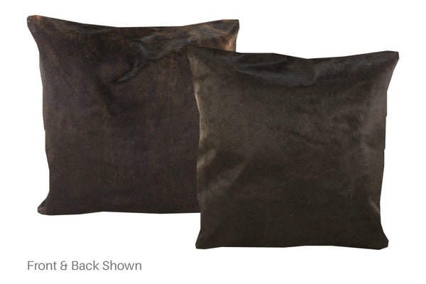 Solid Black Cowhide Pillow #A50286