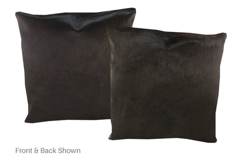 Solid Black Cowhide Pillow #A50303