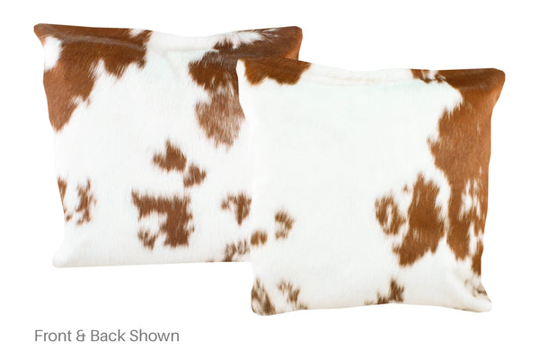 Brown and White Cowhide Pillow #A50308