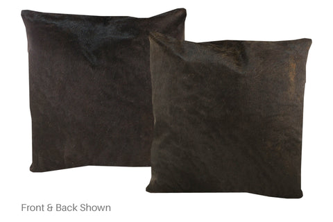 Solid Black Cowhide Pillow #A50319