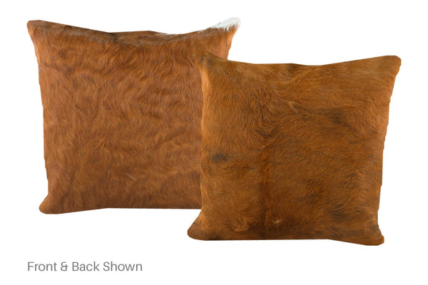 Solid Brown Cowhide Pillow #A50697