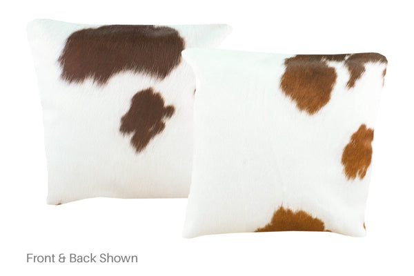 Brown and White Cowhide Pillow #A50765