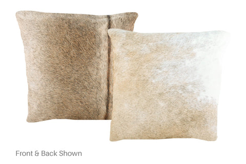 Grey with Beige Cowhide Pillow #A50897