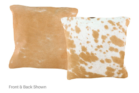 Beige and White Cowhide Pillow #A51028