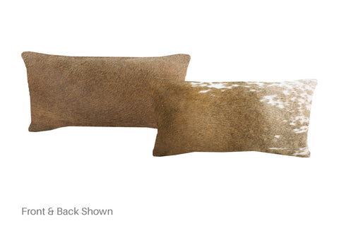 Grey with Beige Cowhide Pillow #A51304