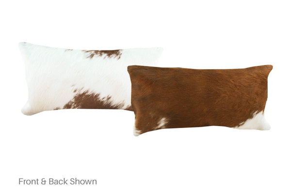 Brown and White Cowhide Pillow #A51412