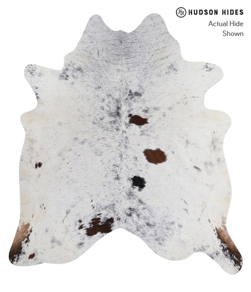 Salt and Pepper Black Cowhide Rug #A5152