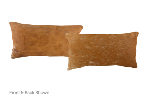 Solid Brown Cowhide Pillow #A51744