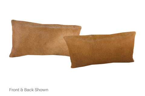 Solid Brown Cowhide Pillow #A51784