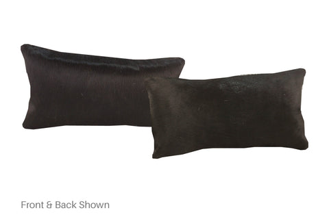 Solid Black Cowhide Pillow #A51874