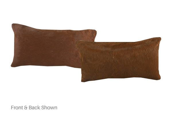 Solid Brown Cowhide Pillow #A51907
