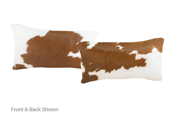 Brown and White Cowhide Pillow #A51985