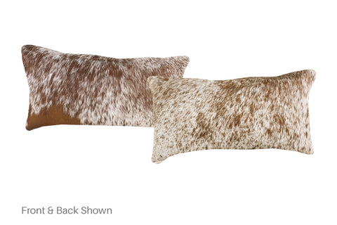 Salt and Pepper Brown Cowhide Pillow #A52026