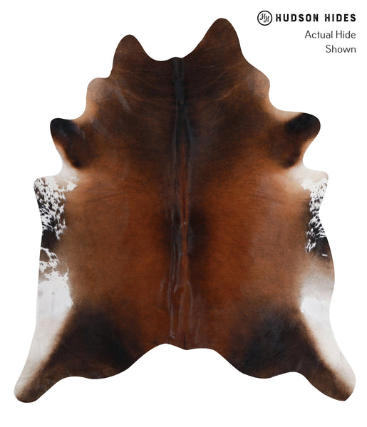 Brown with Red Cowhide Rug #A5208