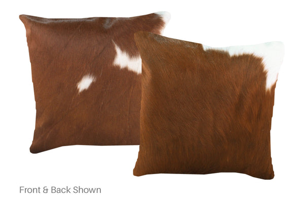 Brown and White Cowhide Pillow #A52254