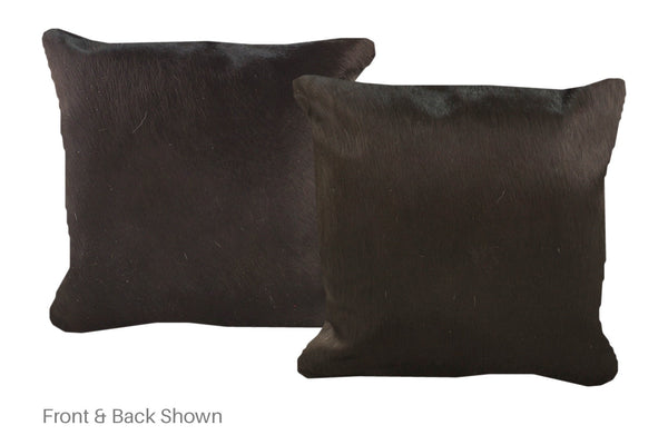 Solid Black Cowhide Pillow #A52390