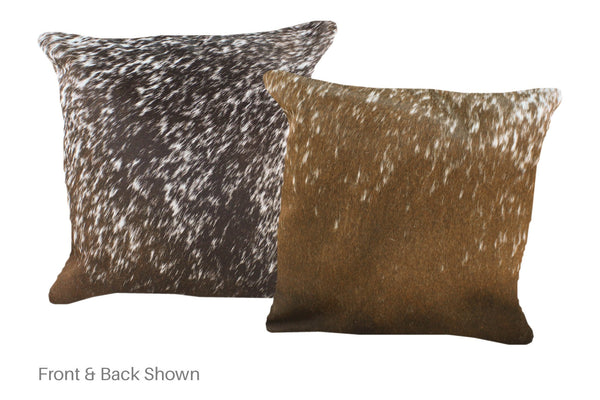 Salt and Pepper Brown Cowhide Pillow #A52425
