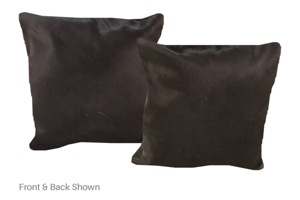 Solid Black Cowhide Pillow #A52664