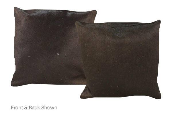 Solid Black Cowhide Pillow #A52671