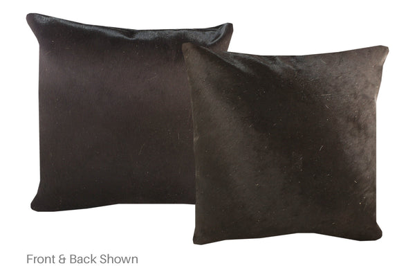 Solid Black Cowhide Pillow #A52735