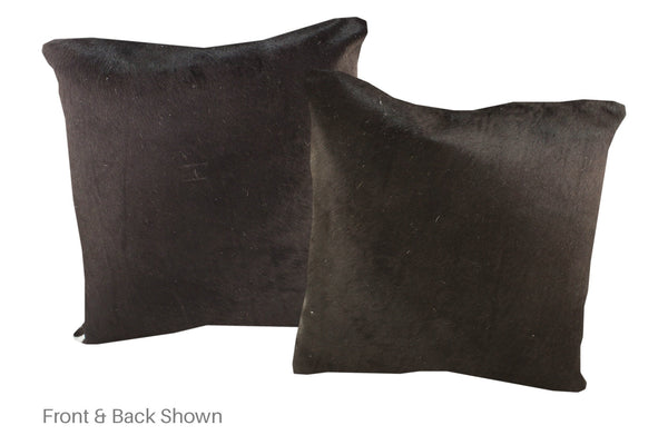 Solid Black Cowhide Pillow #A52810