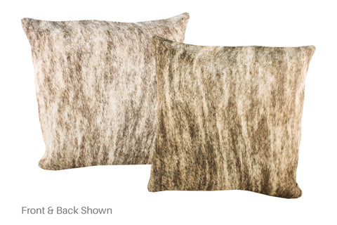 Brown with Red Cowhide Pillow #A52878