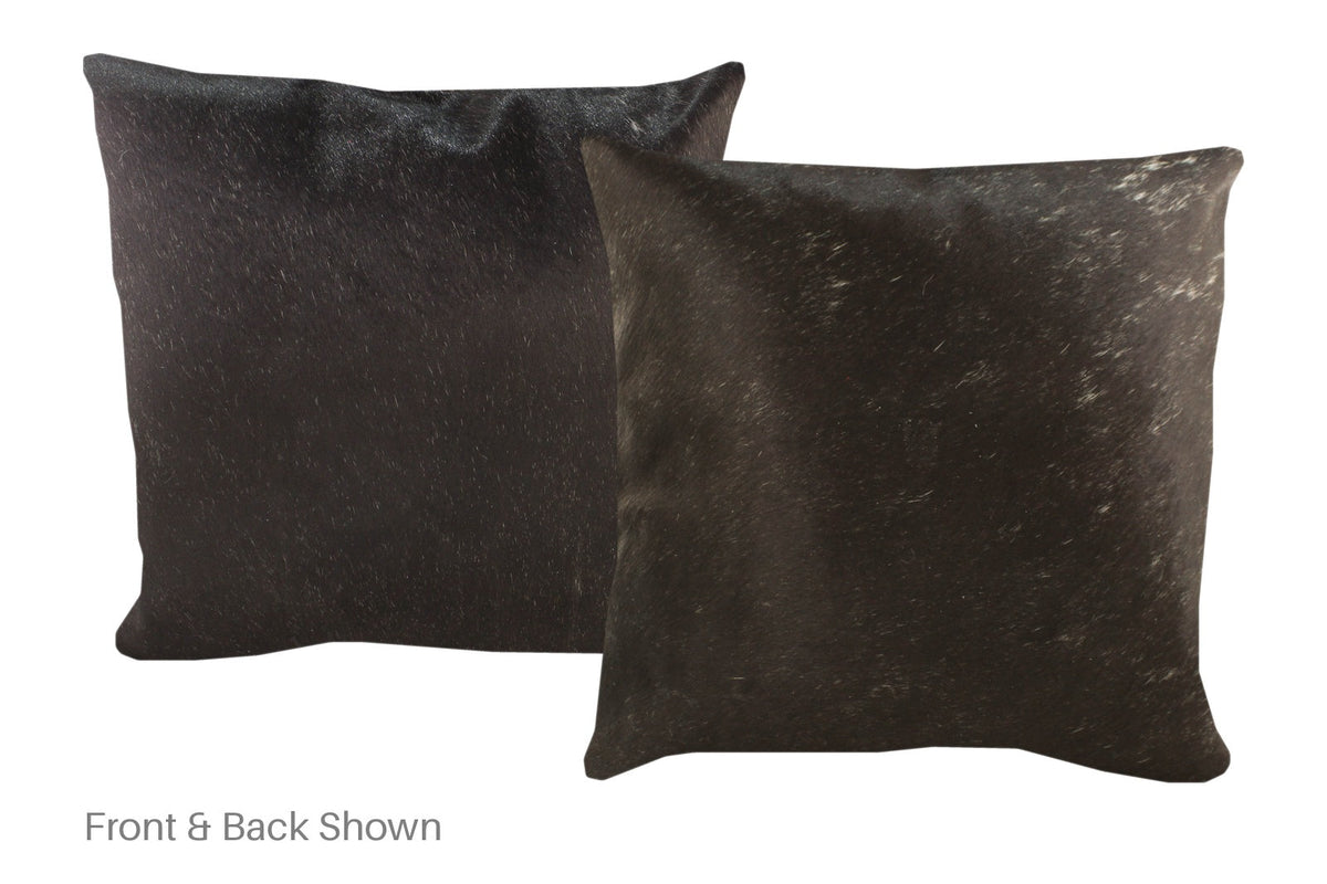 Solid Black Cowhide Pillow #A53028